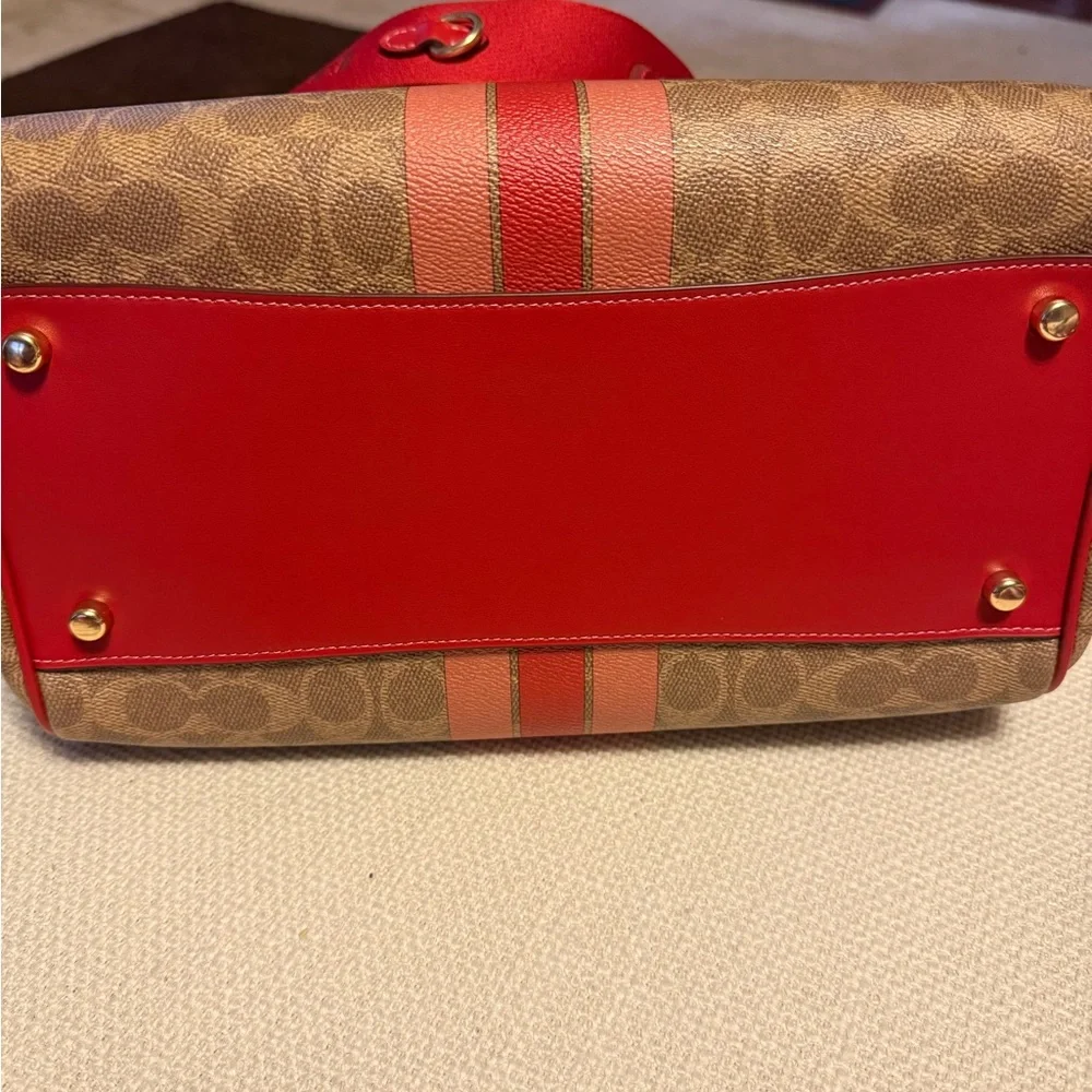 Rowan Large Satchel Bag In Signature Canvas With Stripe - Picture 7 of 7